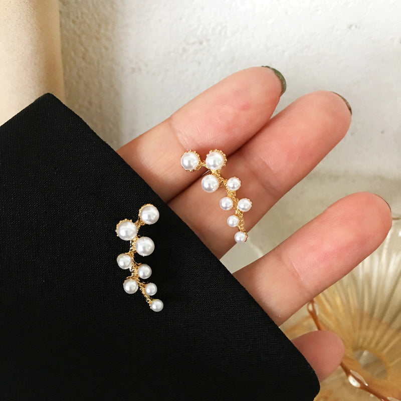 Floral Pearl Style Stud Earrings Fashion Jewelry for Girls Women Gift