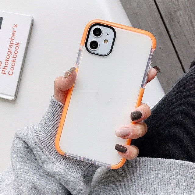 Two-color silicone transparent anti-drop phone case