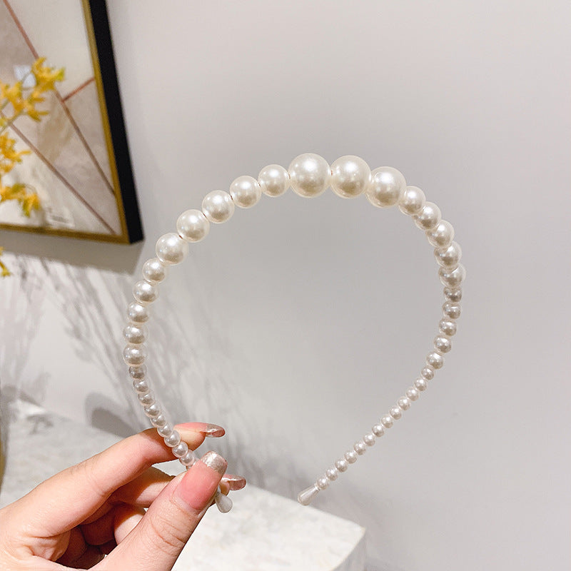 Sen Simple Pearl Thin Headband Hair Accessories Headband