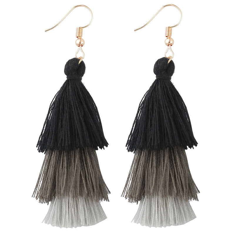 Ombre Tassel Dangling Drop Earring Women Girls Gifts Jewelry Accessories