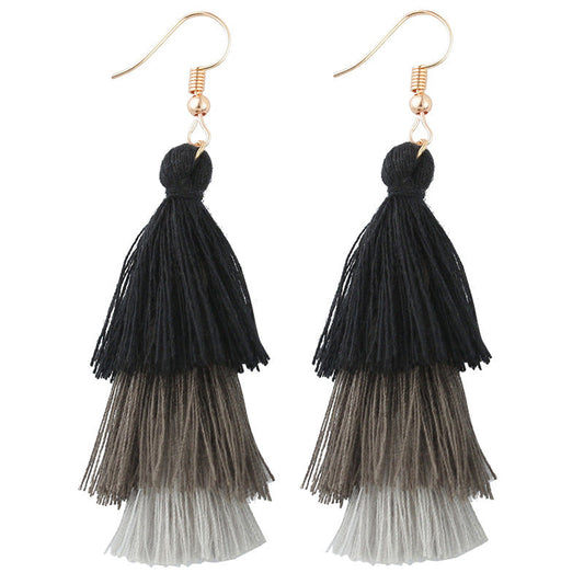 Ombre Tassel Dangling Drop Earring Women Girls Gifts Jewelry Accessories