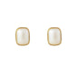 Rectangular White Vintage Ear Studs Fashion Earrings for Women Party Jewelry Gift