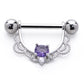 Stainless Steel U-shaped Alloy Diamond Breast Ring Pendant