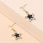 Rhinestone Star Black Middle Gift Earrings Dangle Women Fashion Jewelry Jewellery