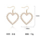 Imitation Pearl Heart Drop Ear Dangle Fashion Earrings for Women Party Jewelry