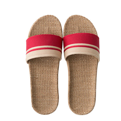 Linen Sandals And Slippers Women Summer Indoor Non-slip Home Household