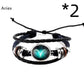 Twelve constellation glass piece couple bracelet
