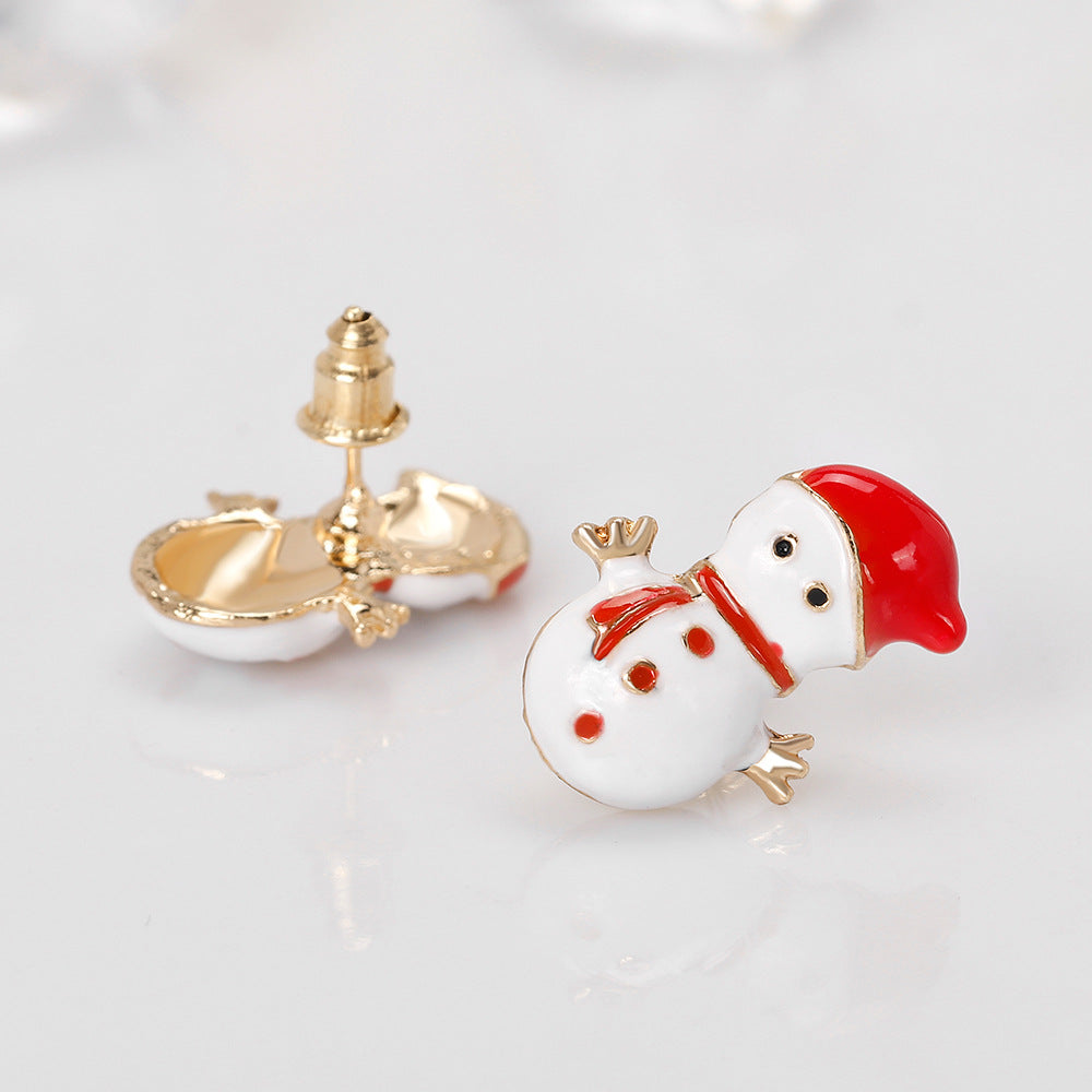 Snowman Stud Earrings Fashion Women Female Earrings Piercing Jewelry