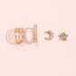 4pcs Set Moon Star Ear Cuff Stud Earrings Fashion Women Female Earrings Piercing