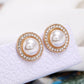 Retro Style Pearl Stud Earrings Women Fashionable Luxurious Earrings Jewelry