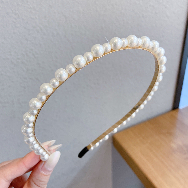 Sen Simple Pearl Thin Headband Hair Accessories Headband