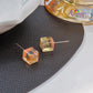 Glitter 3D Cube Stud Earrings Accessories Gift Women Girl Fashionable Jewelry