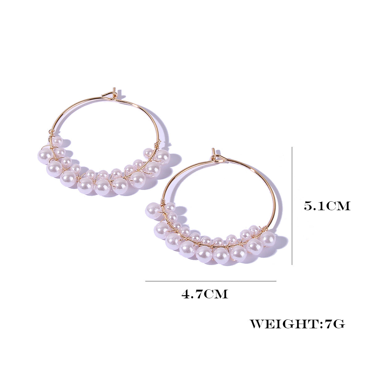 Imitation Pearl Hoop Earring Women Jewelry Mom Gift Everyday Wear Earrings