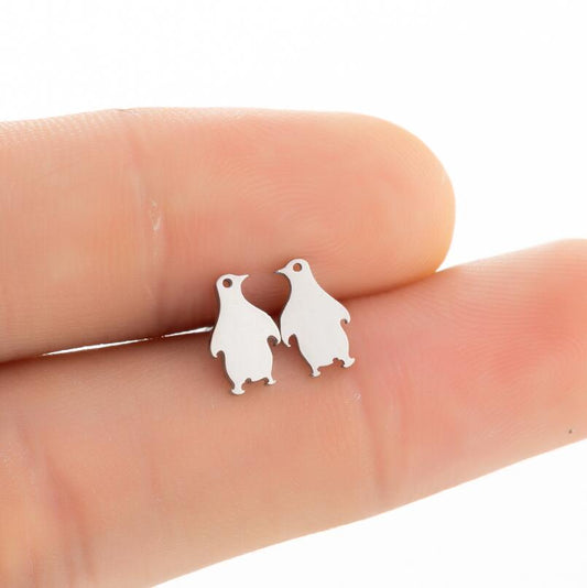 Penguin Stud Earrings Women Kids Jewelry Stainless Steel Animal Earing Studs Ear Fashion Gift Accessories