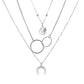 Fashion Multilayer Alloy Map Moon Necklace Three Layers