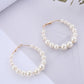 Faux Pearl Beads Hoop Earrings Cute Summer Earring Jewelry Gift for Her