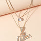 Crown Rhinestone Pendant Multilayer Queen Necklace