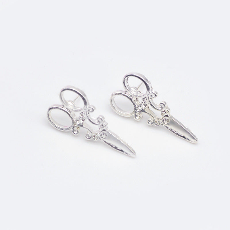 Scissor Studs Earrings Women Fancy Jewelry Modern Gift Accessory Girls Fashion Studs Earrings