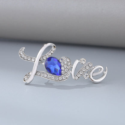 Creative Letter Shape Brooch Simple Literary Style Love Clothing