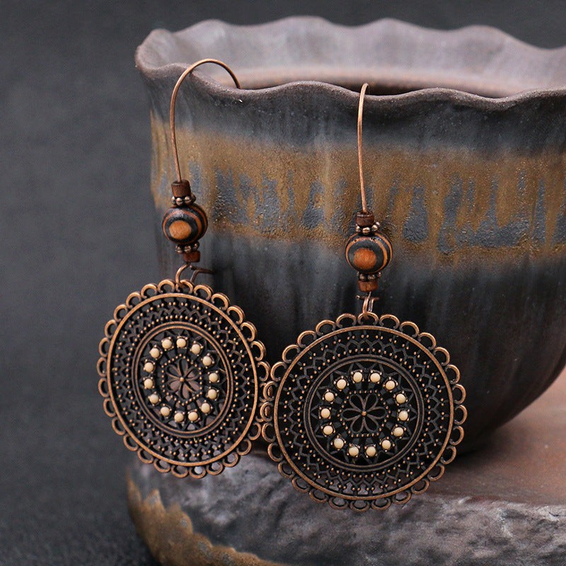 Mandala Flower Vintage Style Gift Earrings Dangle Women Fashion Jewelry Jewellery