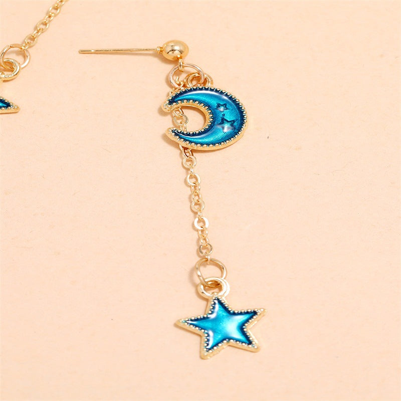 Cosmos Pattern Drop Ear Dangle Fashion Earrings for Women Party Jewelry Gift