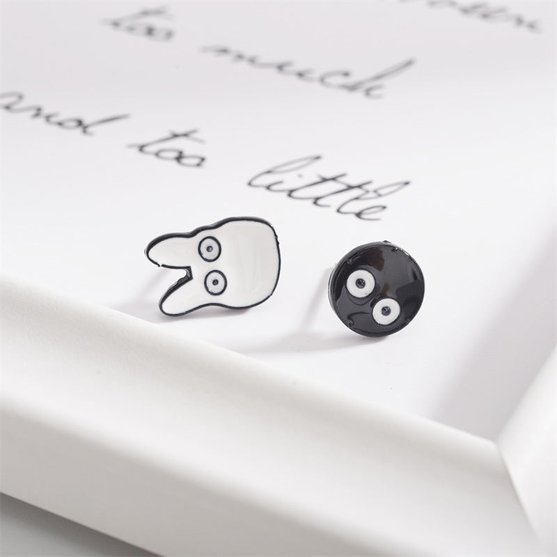 Mismatched White Rabbit Stud Earrings Women Jewelry Mom Gift Everyday Wear