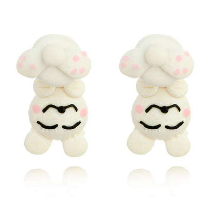 White Rabbit Jewelry Stud Earring Modern Fashion Women Earrings Piercing Studs