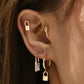4pc Lock Design Ear Studs Earring Exquisite Fashion Earrings For Women
