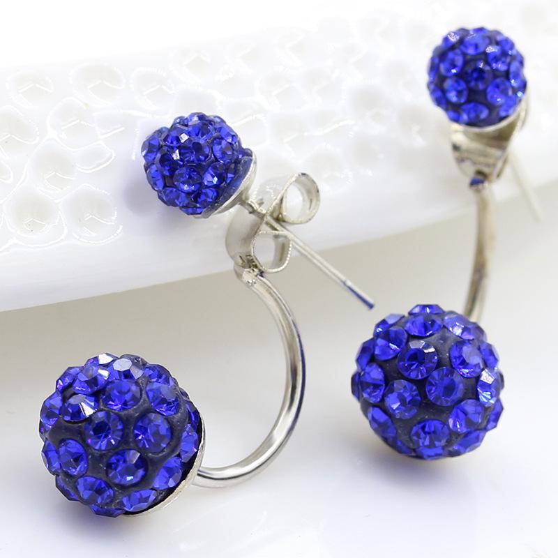 Crystal Ball Stud Earrings Women Charm Girl Earring Studs Party Wedding jewelry Gift Fashion Stylish Accessories