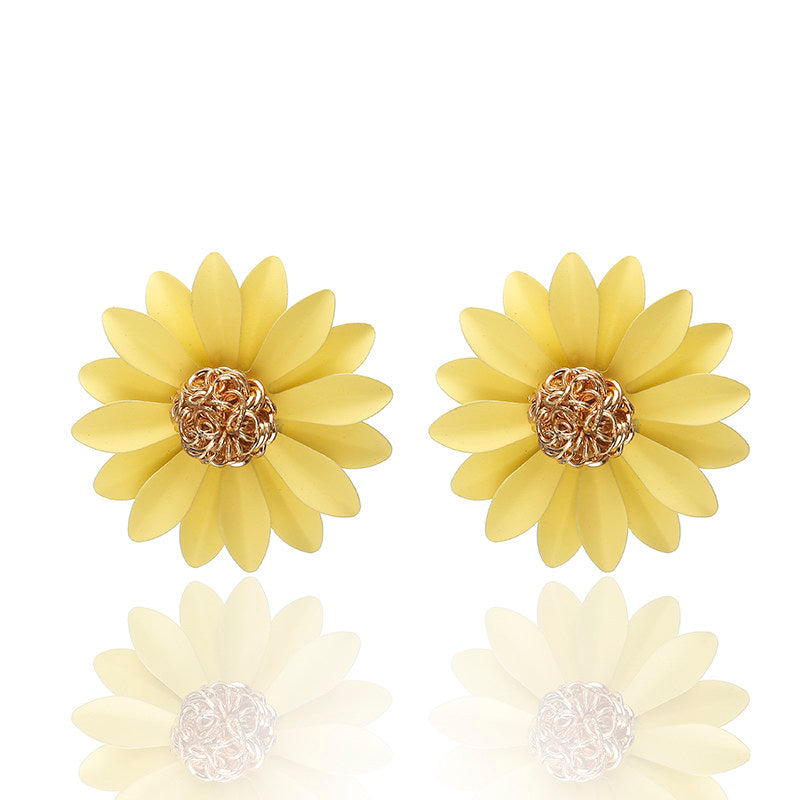 European And American Small Daisy Flower Colorful Earrings