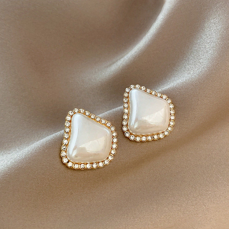 S925 Silver Needle Design Sense French Pearl Earrings Women