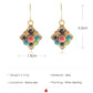 Multicolor Pattern Square Drop Ear Dangle Fashion Earrings for Women Party Jewelry Gift