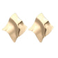 Bended Pattern Metallic Stud Fashion Earrings Women Girls Ear Studs Jewelry Gift