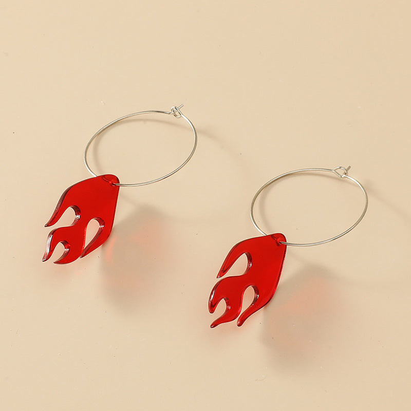 Fire Flame Earrings Dangle Gift for Her Jewelry Accessories Girls Fashion