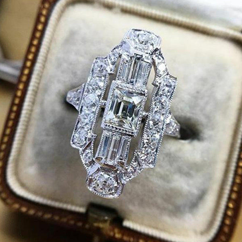 Classic  Style Hollow Zircon Ring