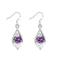 1Pair Purple Crystal Drop Earring Women Jewelry Mom Gift Everyday Wear Earrings
