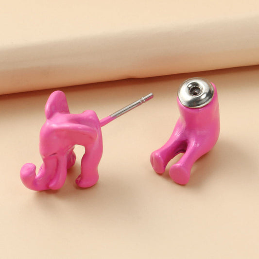 1pc Cartoon Pink Elephant Stud Earring Women Jewelry Mom Gift Everyday Wear