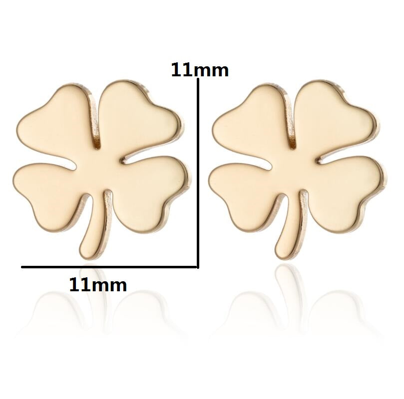 Four Leaf Clover Stud Earrings Stainless Steel Jewelry Women Girls Friendship Gift Fashion Accessories Earring Studs