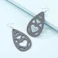 Wooden Grey Dangling Drop Earring Women Girls Gifts Jewelry Accessories