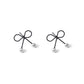 Faux Pearl Bow Ear Stud Earrings Dangle Women Fashion Jewelry Gift for Her