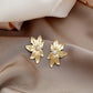 Leaf Design Stud Earrings Accessories Gift Women Girl Fashionable Jewelry