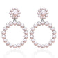 Imitation Pearl Round Dangle Fashion Earrings for Women Stylish Party Jewelry Gift