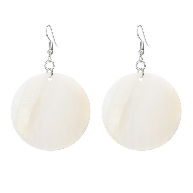 White Round Drop Ear Dangle Fashion Earrings for Women Party Jewelry Gift