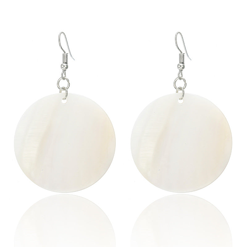 White Round Drop Ear Dangle Fashion Earrings for Women Party Jewelry Gift