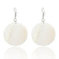 White Round Drop Ear Dangle Fashion Earrings for Women Party Jewelry Gift