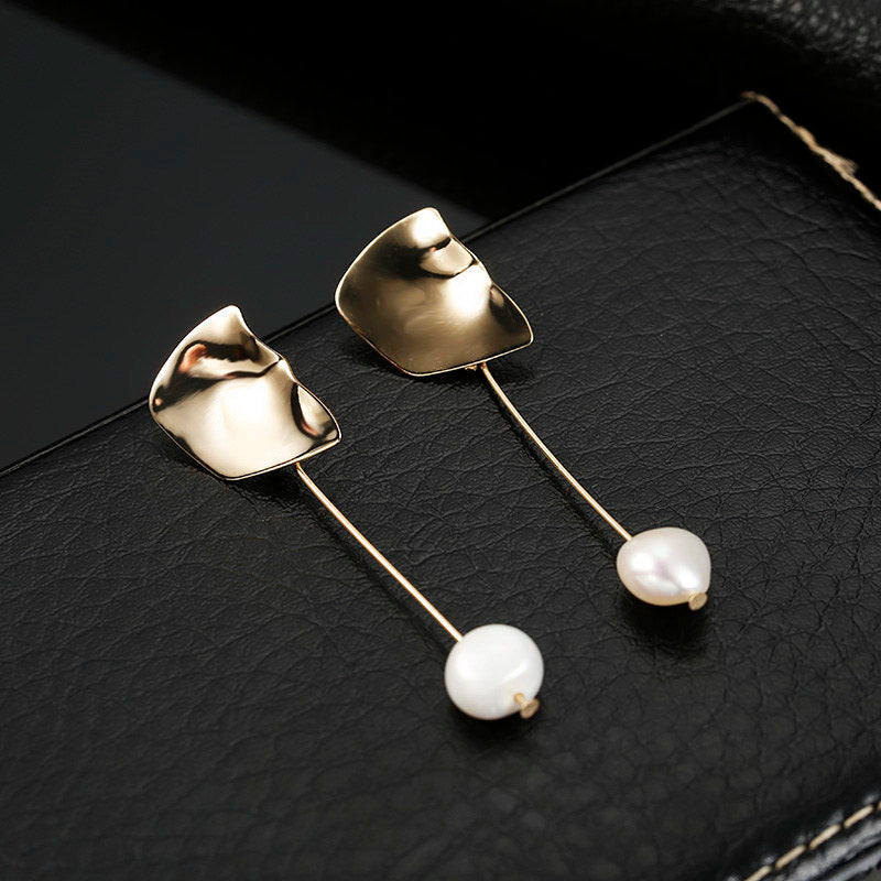 Metallic Piece Ear Drop Earrings Dangle Women Fashion Jewelry Gift for Her