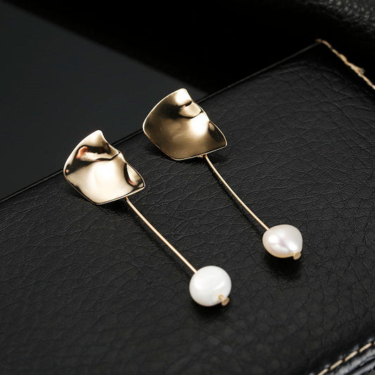 Metallic Piece Ear Drop Earrings Dangle Women Fashion Jewelry Gift for Her