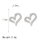 Geometric Love Earrings 1 Pair Women Hollow Love Heart-Shaped Rhinestone Inlaid Silver Plated Earrings Ear Studs for Wedding Party