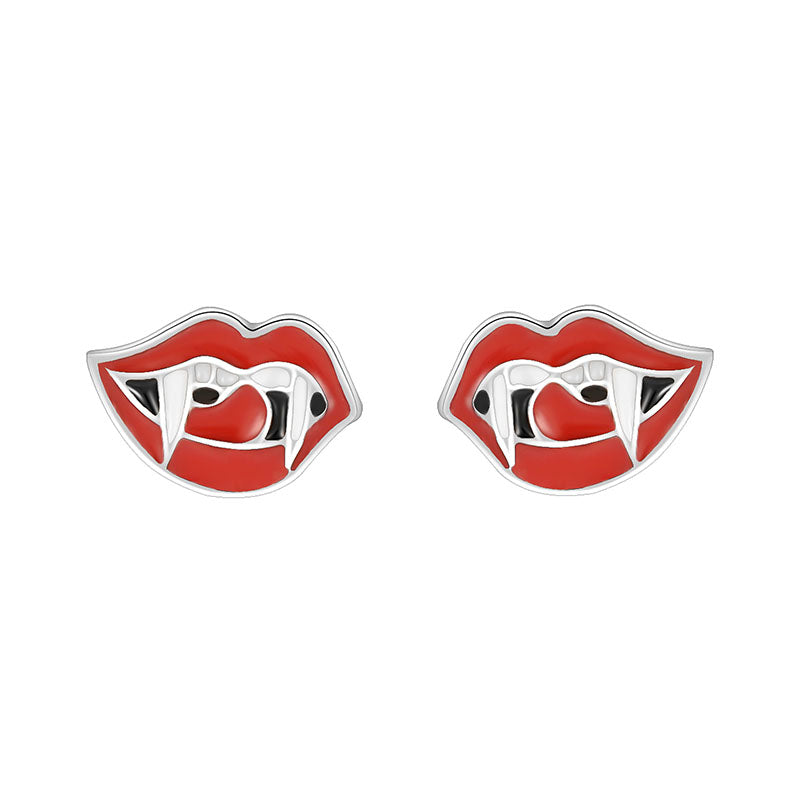 Lips Teeth Stud Earrings for Women Girls Fashion Earrings Piercing Jewelry