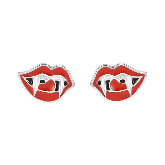 Lips Teeth Stud Earrings for Women Girls Fashion Earrings Piercing Jewelry